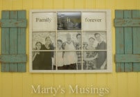 Photo Frame made of old window and fence boards from Marty's Musings-2