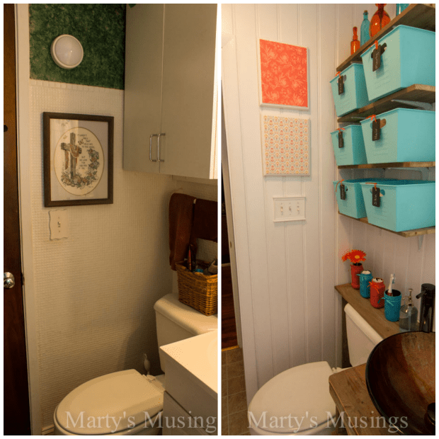 Small Bathroom Remodel Before and After from Marty's Musings