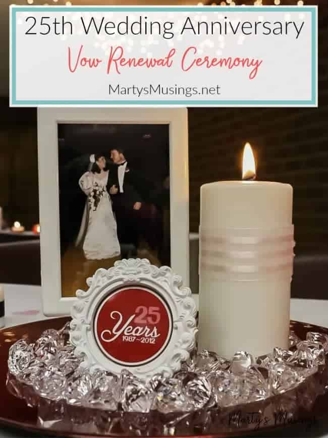 25th wedding anniversary vow renewal ceremony and decorations