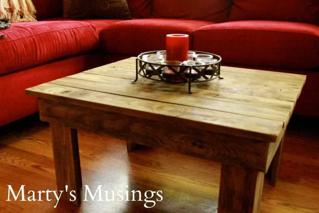 Rustic Repurposed Wood Coffee Table from Fence Boards