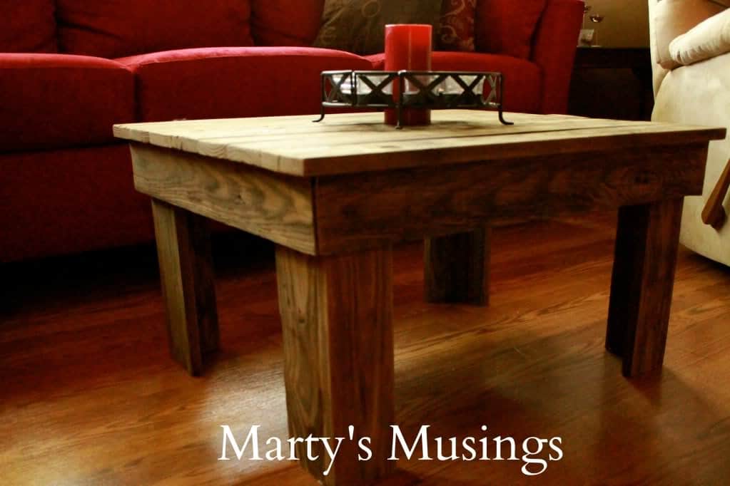 Table made of Fence Posts from Marty's Musings