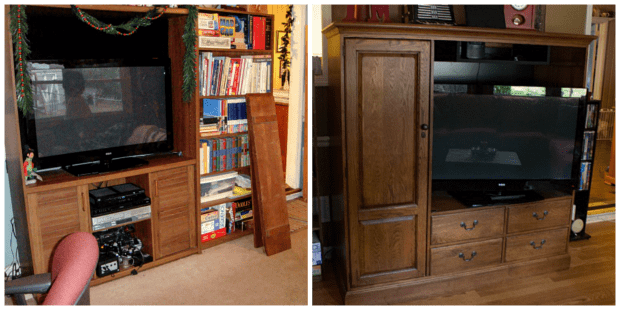 Den Makeover Before and After from Marty's Musings