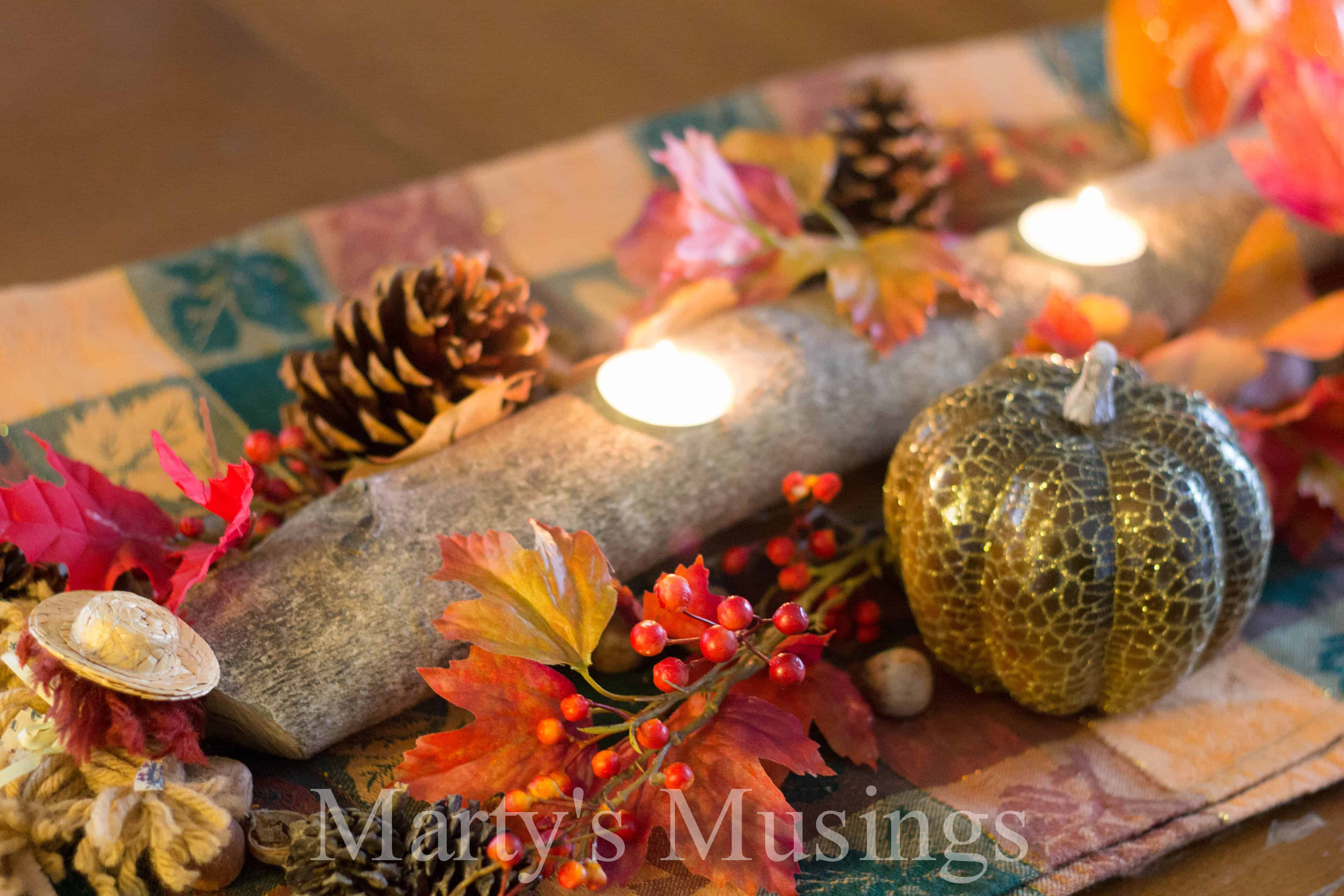 Branch Candle Centerpiece for Fall Table