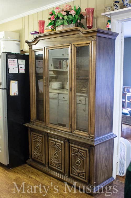 A refrigerator in a room