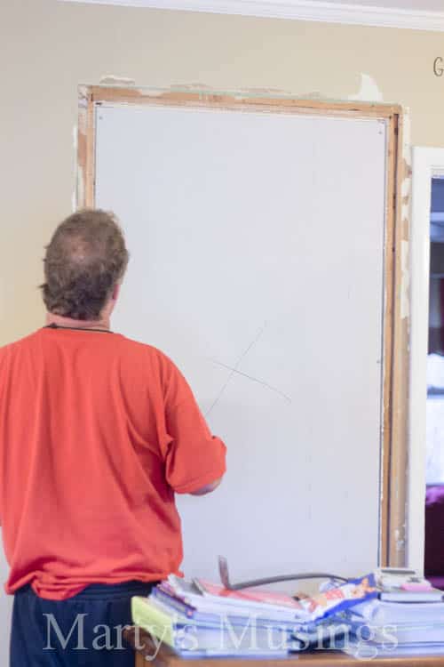 A person standing in a room