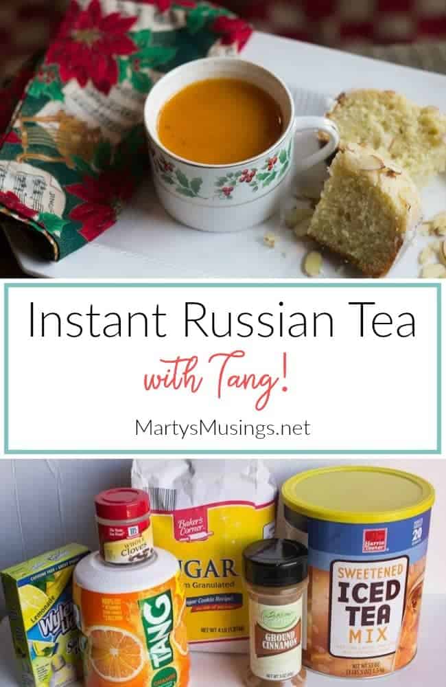 Ingredients and final picture for Instant Russian Tea with Tang