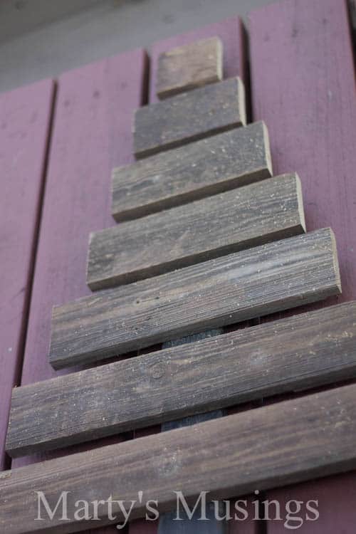 A close up of a wooden bench