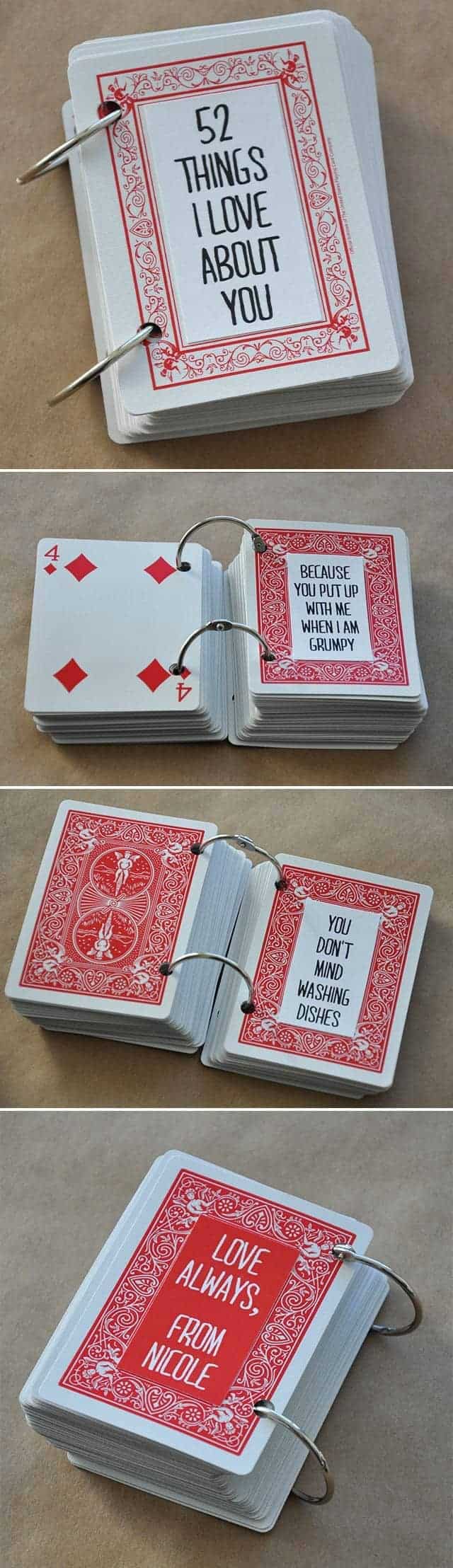 52 things I love about you cards