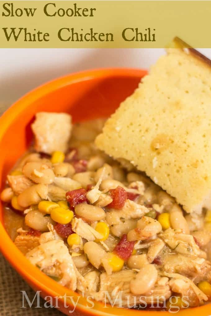 Slow Cooker White Chicken Chili from Marty's Musings