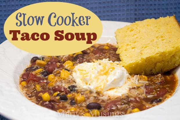 Slow Cooker Taco Soup-Great meal for busy fall days!