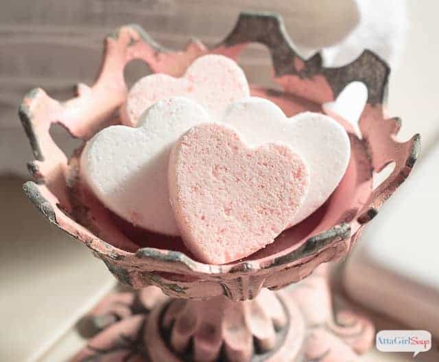 Heart shaped bath bombs