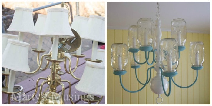 Mason Jar Chandelier Collage