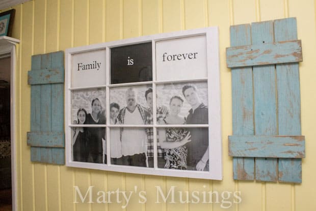 Photo Frame made from old fence boards and window - www.martysmusings.net