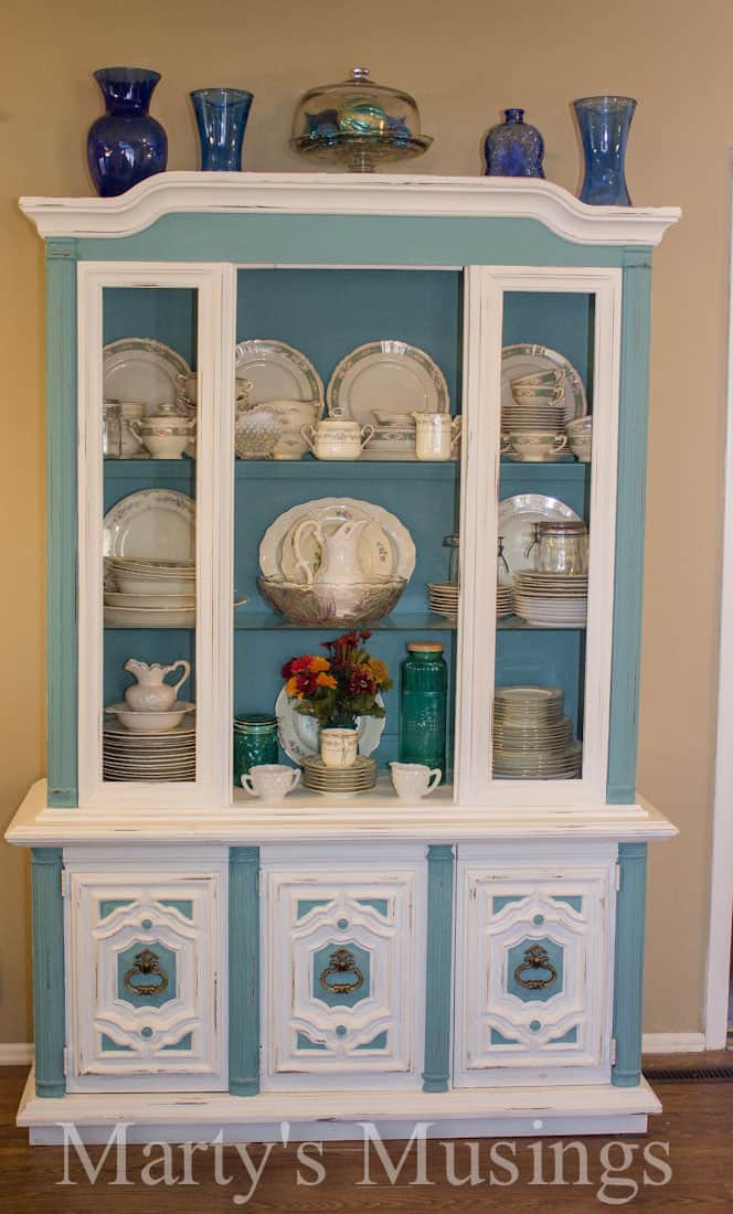 China Hutch Makeover from Marty's Musings