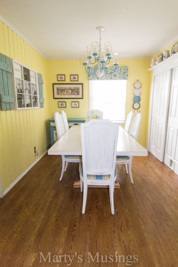 From drab to fab! Painted Kitchen Table from Marty's Musings