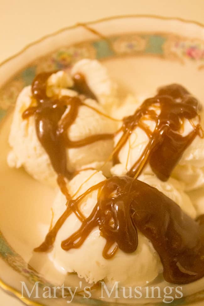 Ice Cream with Caramel Topping