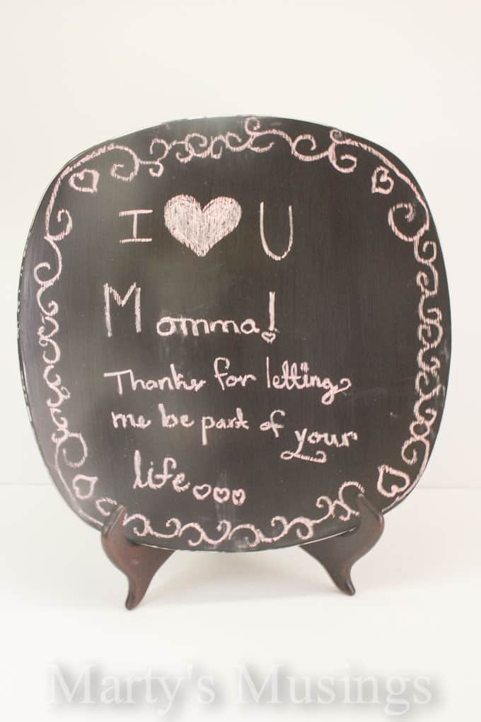 Mother's Day Crafts with Glass Chalkboard Paint from Marty's Musings