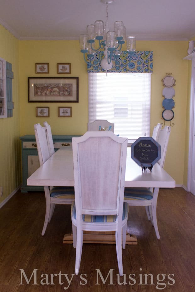 A dining room table