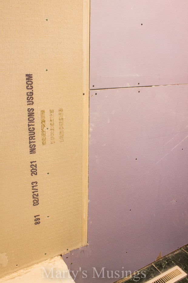 Replacing sheetrock in small bathroom