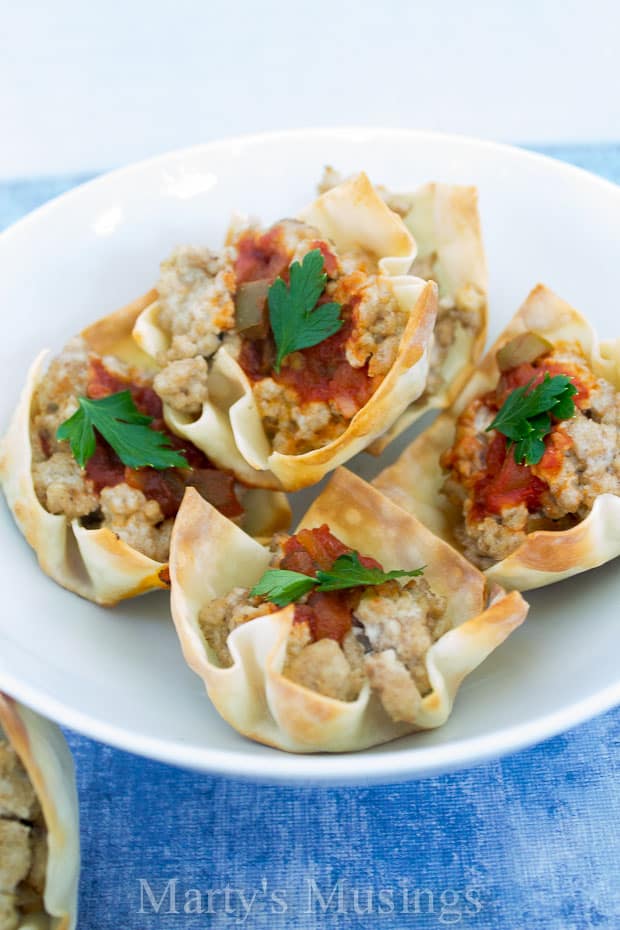 A plate of food on a table, with Wonton