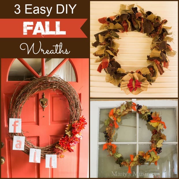 3 Easy DIY Fall Wreaths from Marty's Musings