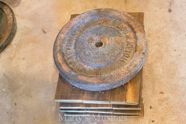 A stone bowl, with Charger and Wood