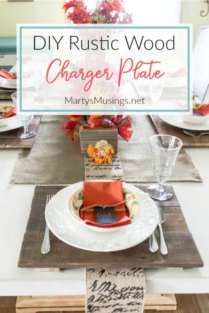 DIY rustic wood charger for a fall table