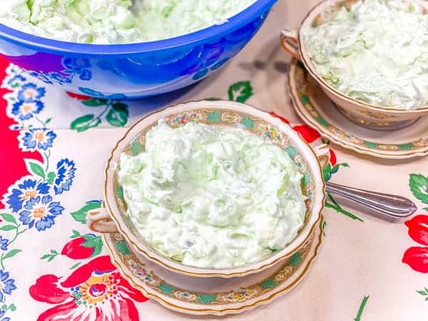 Watergate salad in vintage bowl