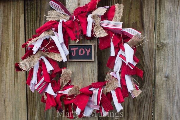 Christmas Rag Wreath and Ornament from Marty's Musings