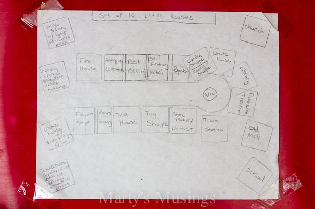 Diagram of Christmas village setup