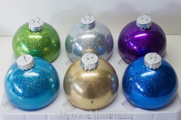 Make Your Own Glitter Ornaments - Mess for Less