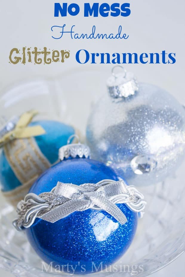 No Mess Handmade Glitter Ornaments