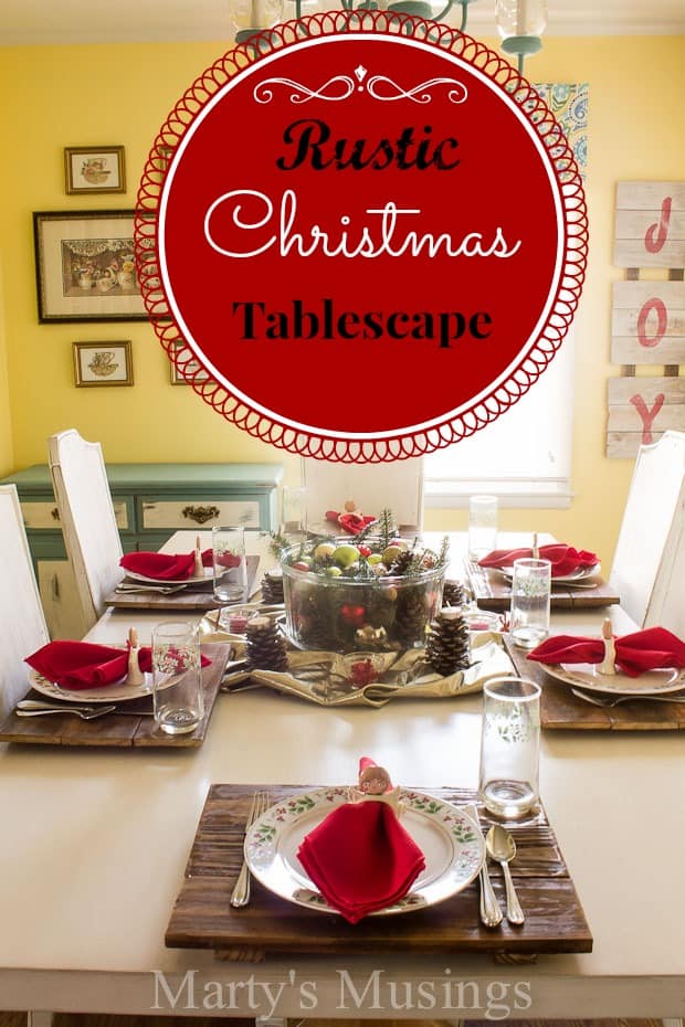 Rustic Christmas Tablescape from Marty's Musings