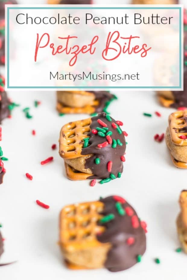 chocolate peanut butter pretzel bites