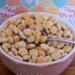 A bowl of food, with Cracker and Oyster