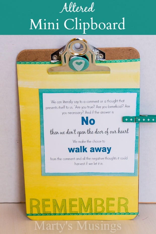 Altered Mini Clipboard Craft - Marty's Musings