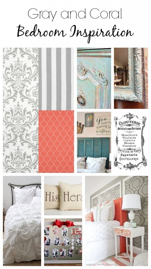 Gray and Coral Bedroom Inspiration - Marty's Musings