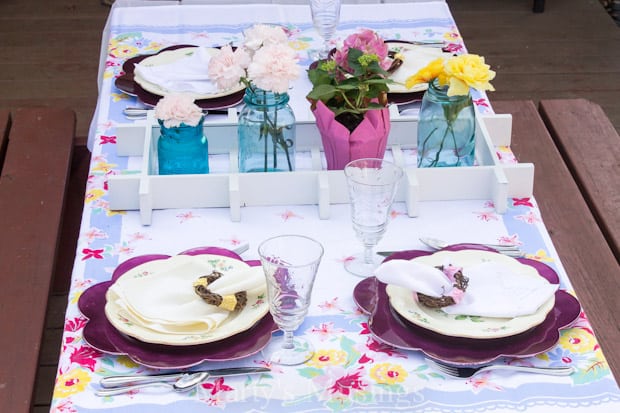 A cake sitting on top of a picnic table