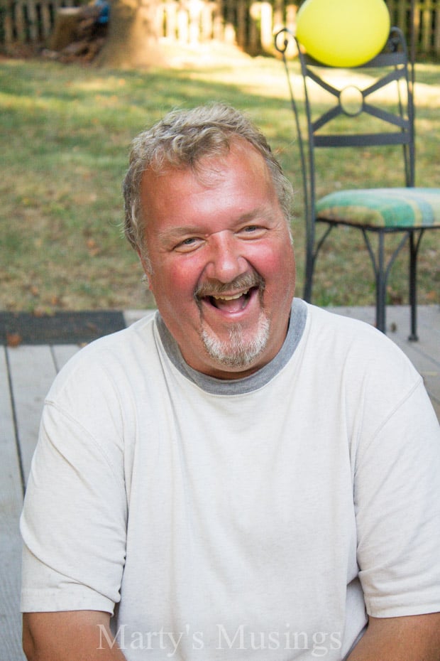 A man sitting on a table