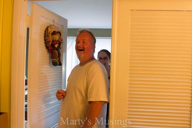 A man standing in front of a door