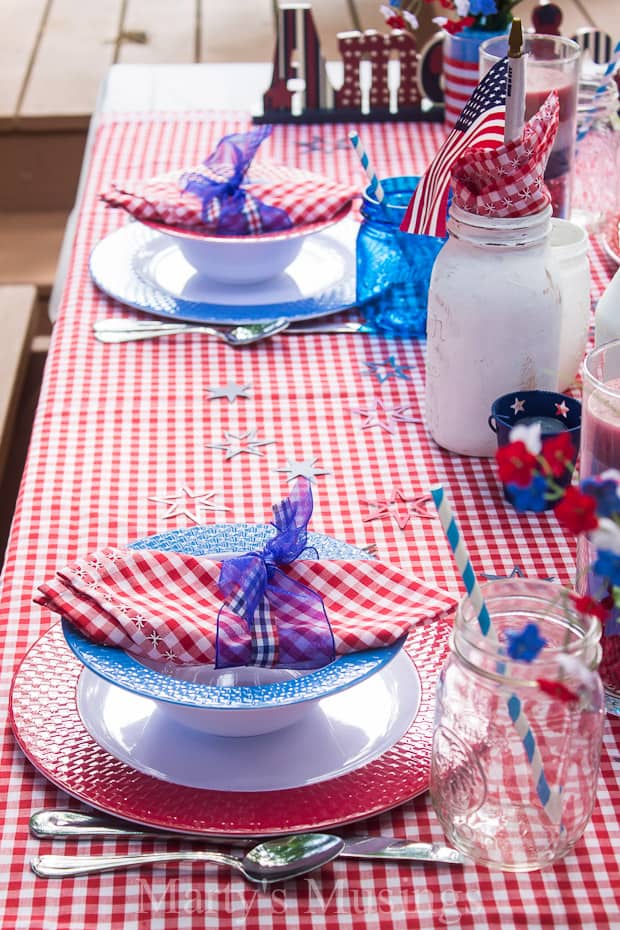 4th of July Patriotic Tablescape - Marty's Musings