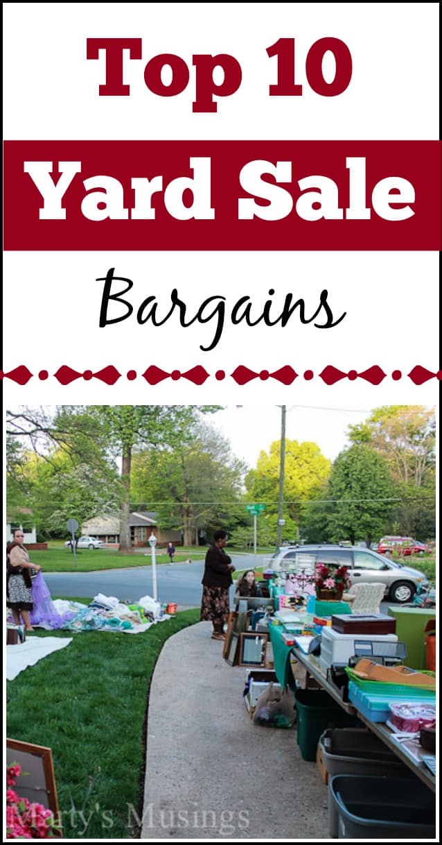 Top Ten Yard Sale Bargains to save money - Marty's Musings