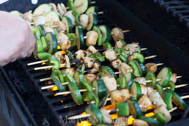 A tray of food, with Chicken and Beef