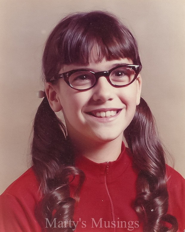 A woman wearing glasses