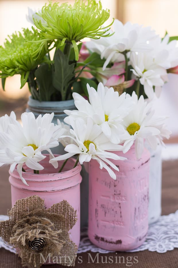 A vase of flowers on a table