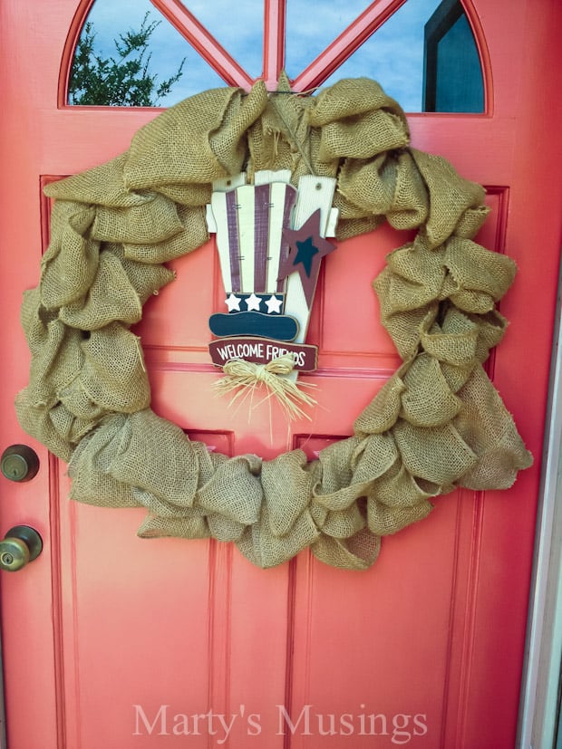 Burlap Wreath with Interchangeable Seasonal Decor - Marty's Musings