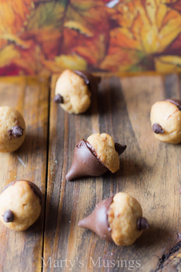 Peanut Butter and Chocolate Acorn Cookies