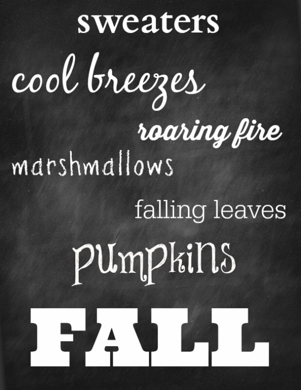 Free Fall Chalkboard Printable from Marty's Musings