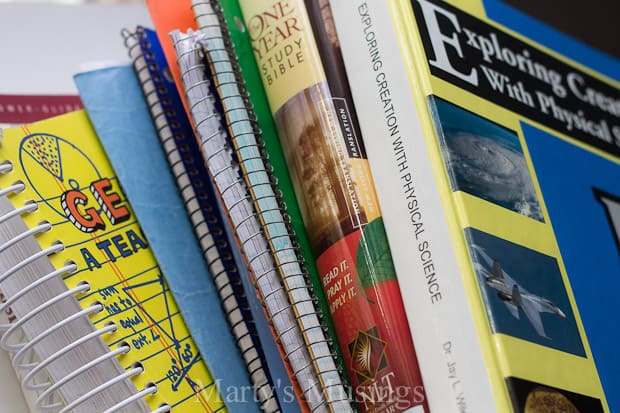 A close up of a book shelf