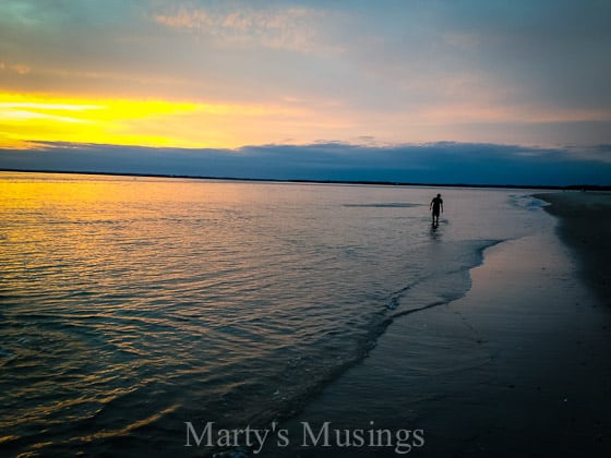 A sunset over a body of water